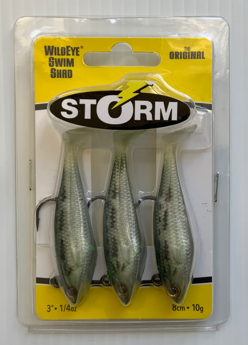 Storm WildEye Swim Shad 02 Fishing Lure – Olive Shad Color, Realistic Soft Plastic Swimbait
