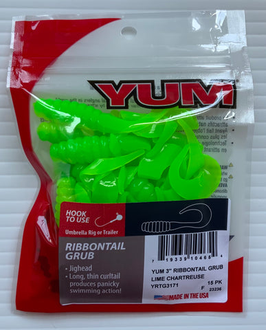 YUM Ribbontail Grub 3”