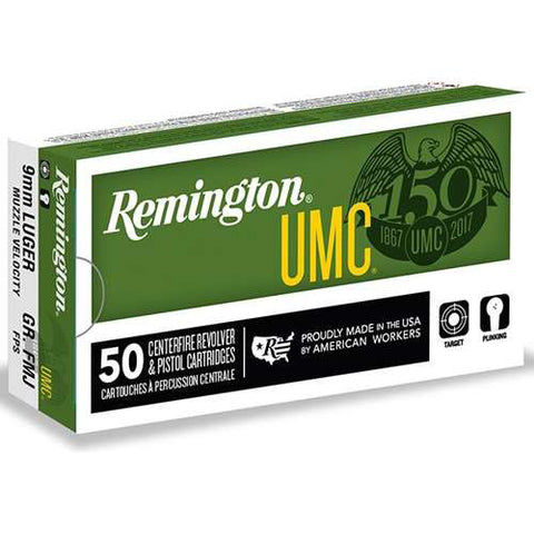 Remington UMC 9mm Luger 124 GR FMJ