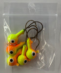 1/4 oz Ball Jig Heads 5 Pack - AssortedColours