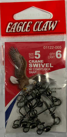 Eagle Claw Crane Swivel w/ Coastlock Snap Black